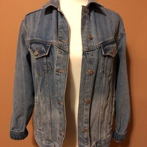 Oversized TopShop Moto denim blue jacket